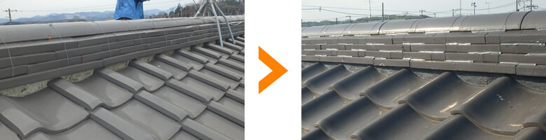 工事例① 劣化が進んだ漆喰の塗替え