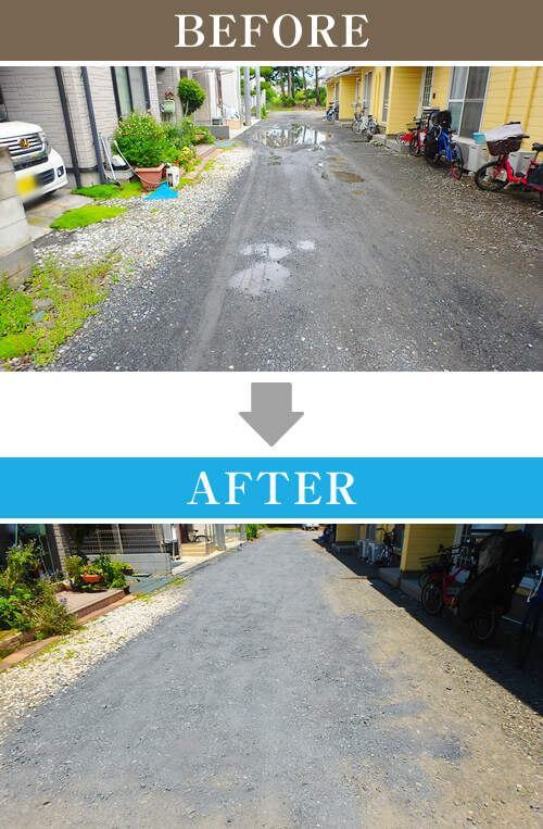 でこぼこな駐車場を平坦に