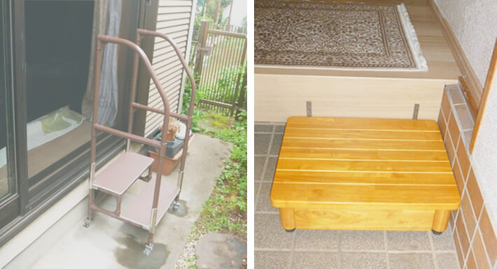 玄関や庭先へのステップ台・踏み台の設置