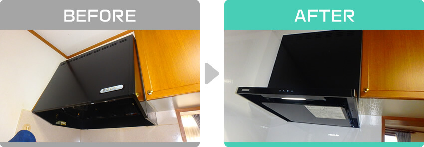 古いレンジフードを新しくするリフォーム